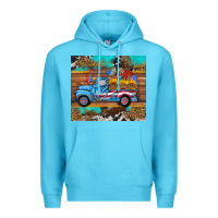 Ocean Blue western  american truck sunflowers  mousepad Premium Hoodie - HRA Design Shop