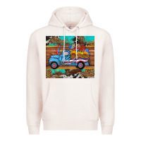 Pale Pink western  american truck sunflowers  mousepad Premium Hoodie - HRA Design Shop