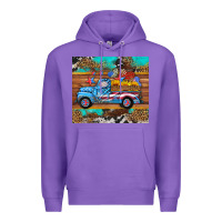 Purple western  american truck sunflowers  mousepad Premium Hoodie - HRA Design Shop