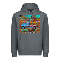 Rock western  american truck sunflowers  mousepad Premium Hoodie - HRA Design Shop