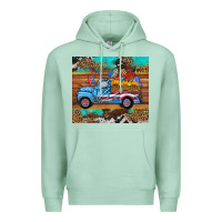 Seafoam western  american truck sunflowers  mousepad Premium Hoodie - HRA Design Shop