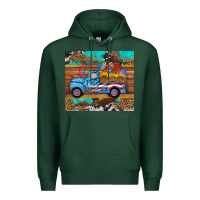 Sports Green western  american truck sunflowers  mousepad Premium Hoodie - HRA Design Shop