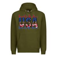 Army Green land of the free usa Premium Hoodie - RacoonDesign
