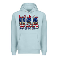Blue Mist land of the free usa Premium Hoodie - RacoonDesign