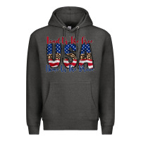 Charcoal Heather land of the free usa Premium Hoodie - RacoonDesign