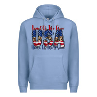 Colony Blue land of the free usa Premium Hoodie - RacoonDesign