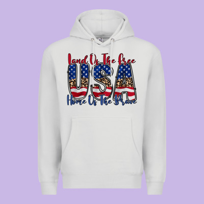 Land Of The Free Usa Premium Hoodie Designed By Racoondesign