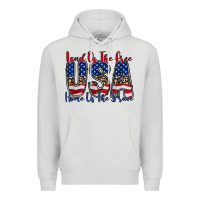 Dove Grey land of the free usa Premium Hoodie - RacoonDesign