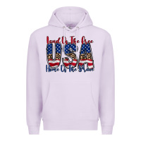 Lilac land of the free usa Premium Hoodie - RacoonDesign