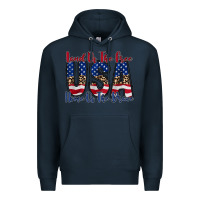 Navy land of the free usa Premium Hoodie - RacoonDesign