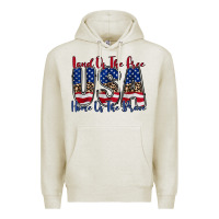 Oatmeal Heather land of the free usa Premium Hoodie - RacoonDesign