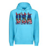 Ocean Blue land of the free usa Premium Hoodie - RacoonDesign