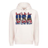 Pale Pink land of the free usa Premium Hoodie - RacoonDesign