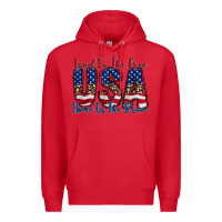 Red land of the free usa Premium Hoodie - RacoonDesign