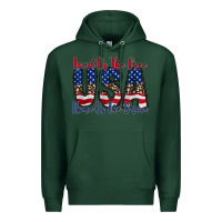 Sports Green land of the free usa Premium Hoodie - RacoonDesign