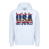 White land of the free usa Premium Hoodie - RacoonDesign