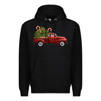 Black christmas trees truck Premium Hoodie - FaDigitalArtStudio