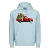 Blue Mist christmas trees truck Premium Hoodie - FaDigitalArtStudio