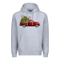 Heather Grey christmas trees truck Premium Hoodie - FaDigitalArtStudio