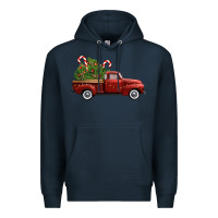 Navy christmas trees truck Premium Hoodie - FaDigitalArtStudio