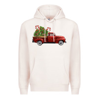 Pale Pink christmas trees truck Premium Hoodie - FaDigitalArtStudio