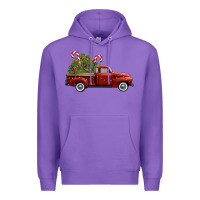 Purple christmas trees truck Premium Hoodie - FaDigitalArtStudio