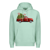 Seafoam christmas trees truck Premium Hoodie - FaDigitalArtStudio