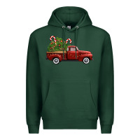 Sports Green christmas trees truck Premium Hoodie - FaDigitalArtStudio