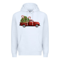 White christmas trees truck Premium Hoodie - FaDigitalArtStudio
