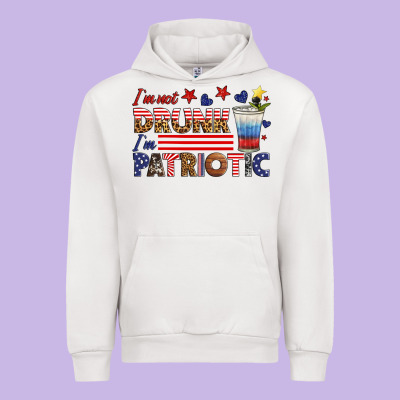I'm Not Drunk I'm Patriotic Urban Hoodie Designed By Hra Design Shop