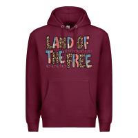 Burgundy land of the free Premium Hoodie - RacoonDesign