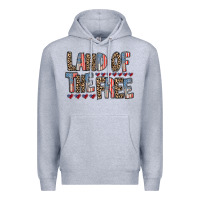 Heather Grey land of the free Premium Hoodie - RacoonDesign