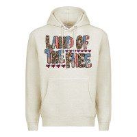 Oatmeal Heather land of the free Premium Hoodie - RacoonDesign