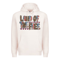 Pale Pink land of the free Premium Hoodie - RacoonDesign