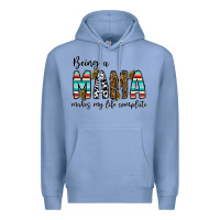 Colony Blue being mama makes my life complate Premium Hoodie - CowhideDigitalArt