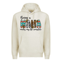 Oatmeal Heather being mama makes my life complate Premium Hoodie - CowhideDigitalArt