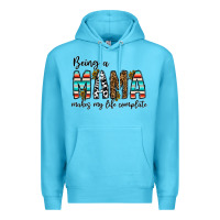 Ocean Blue being mama makes my life complate Premium Hoodie - CowhideDigitalArt