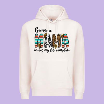 Being Mama Makes My Life Complate Premium Hoodie Designed By Cowhidedigitalart