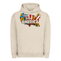 Pigment French Oak god bless america Urban Hoodie - HRA Design Shop