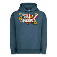 Pigment Midnight Navy god bless america Urban Hoodie - HRA Design Shop