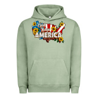 Pigment Oil Green god bless america Urban Hoodie - HRA Design Shop