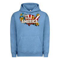 Pigment Pebble Blue god bless america Urban Hoodie - HRA Design Shop