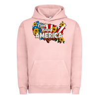 Pigment Salmon god bless america Urban Hoodie - HRA Design Shop