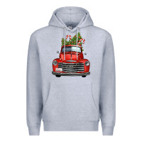 Heather Grey christmas trees truck Premium Hoodie - FaDigitalArtStudio