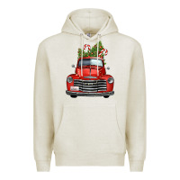 Oatmeal Heather christmas trees truck Premium Hoodie - FaDigitalArtStudio