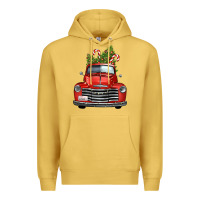 Antique Gold christmas trees truck Premium Hoodie - FaDigitalArtStudio