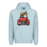 Blue Mist christmas trees truck Premium Hoodie - FaDigitalArtStudio
