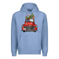 Colony Blue christmas trees truck Premium Hoodie - FaDigitalArtStudio