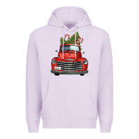 Lilac christmas trees truck Premium Hoodie - FaDigitalArtStudio