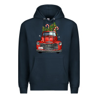 Navy christmas trees truck Premium Hoodie - FaDigitalArtStudio